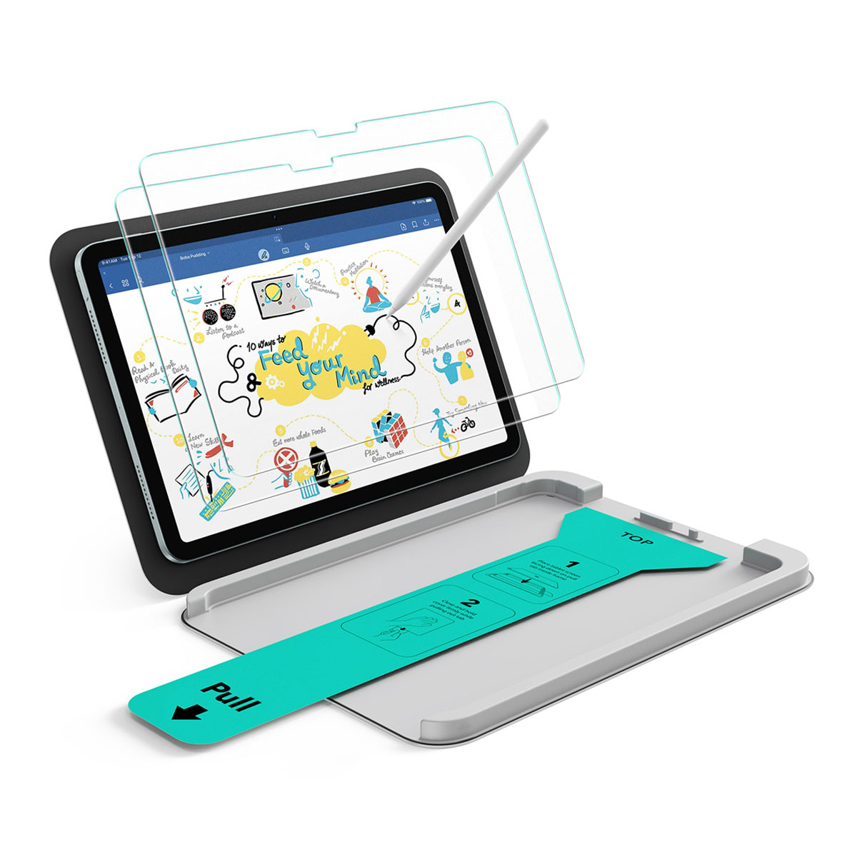 ESR UltraFit ペーパーテクスチャー液晶保護フィルム 2枚入り for iPad