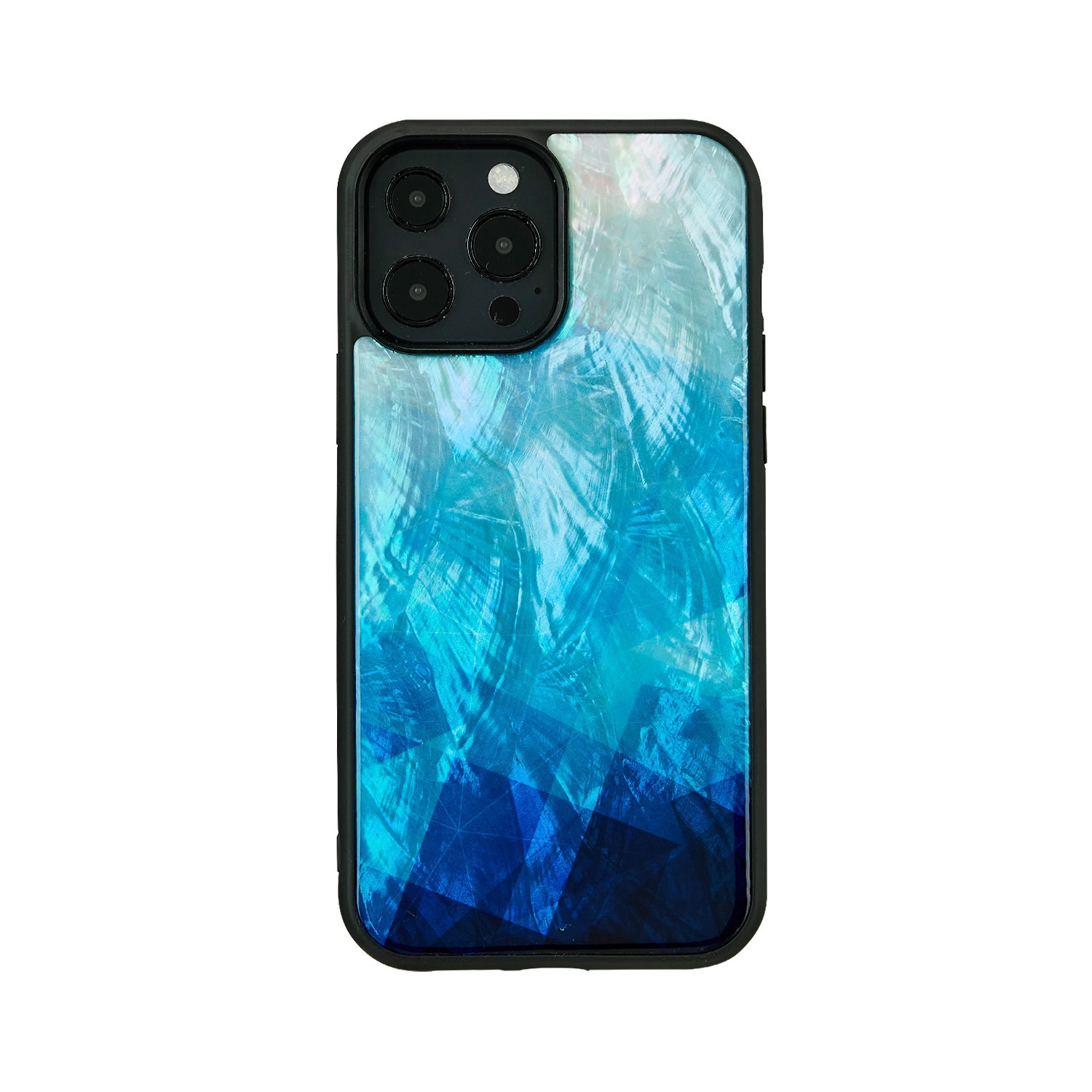 iPhone 13 Pro ケース 天然貝 バックカバー ikins Blue Lake 【 iPhone 13 / 13 Pro / iPhone 12 Pro / 12 / 11 】 背面カバー型 アイフォンケース 