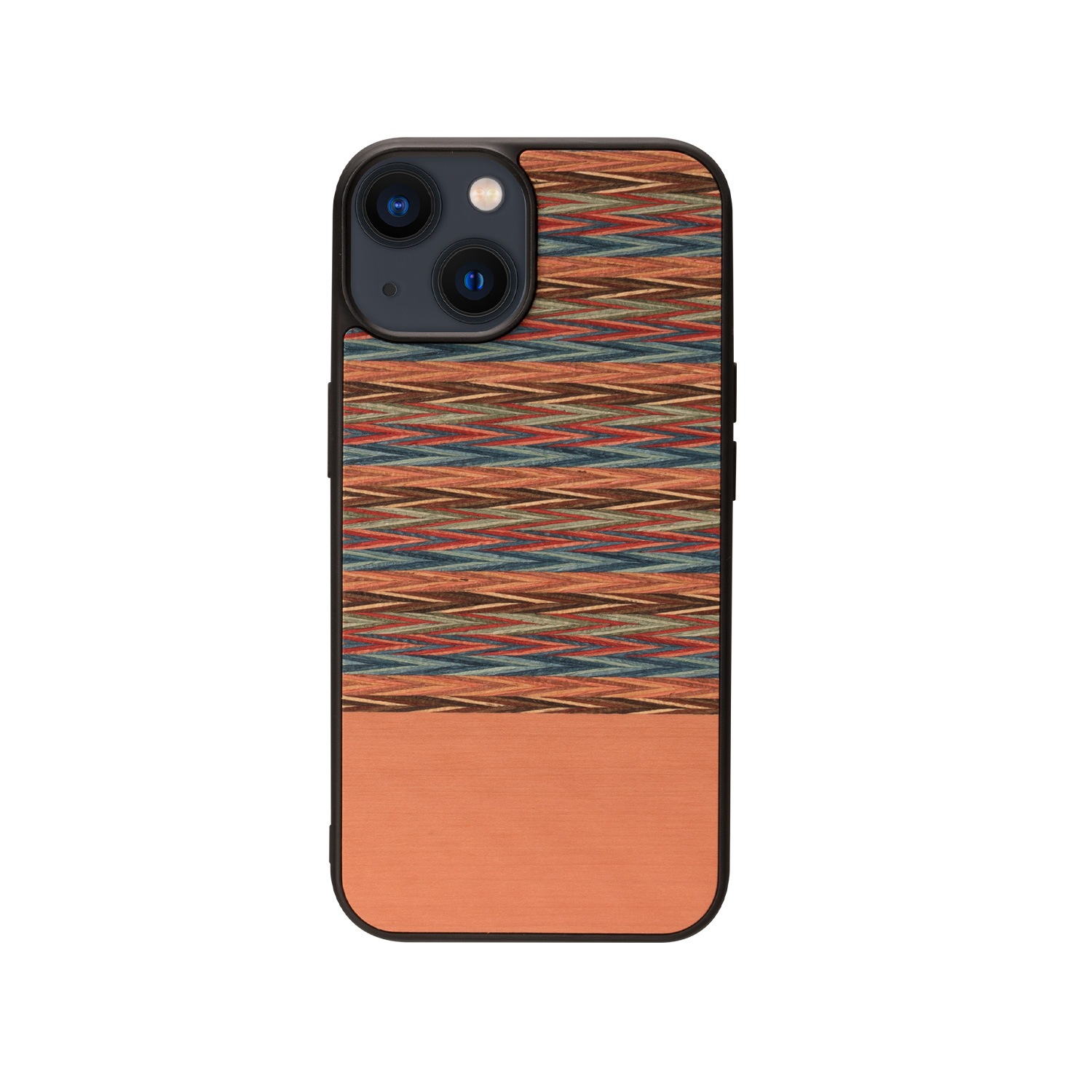 Man&Wood 天然木ケース [ iPhone 14 / 14 Pro ] Browny Check 木製