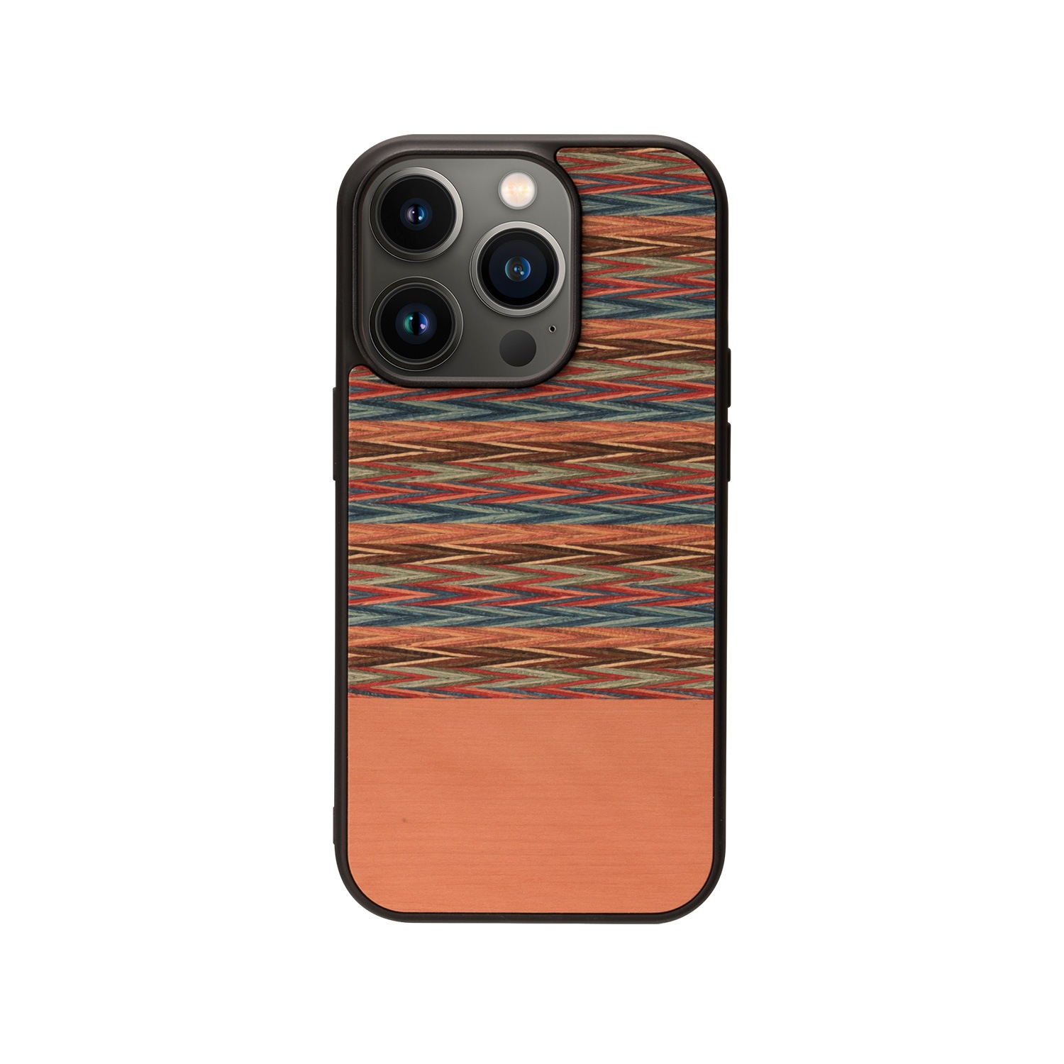 Man&Wood 天然木ケース [ iPhone 14 / 14 Pro ] Browny Check 木製