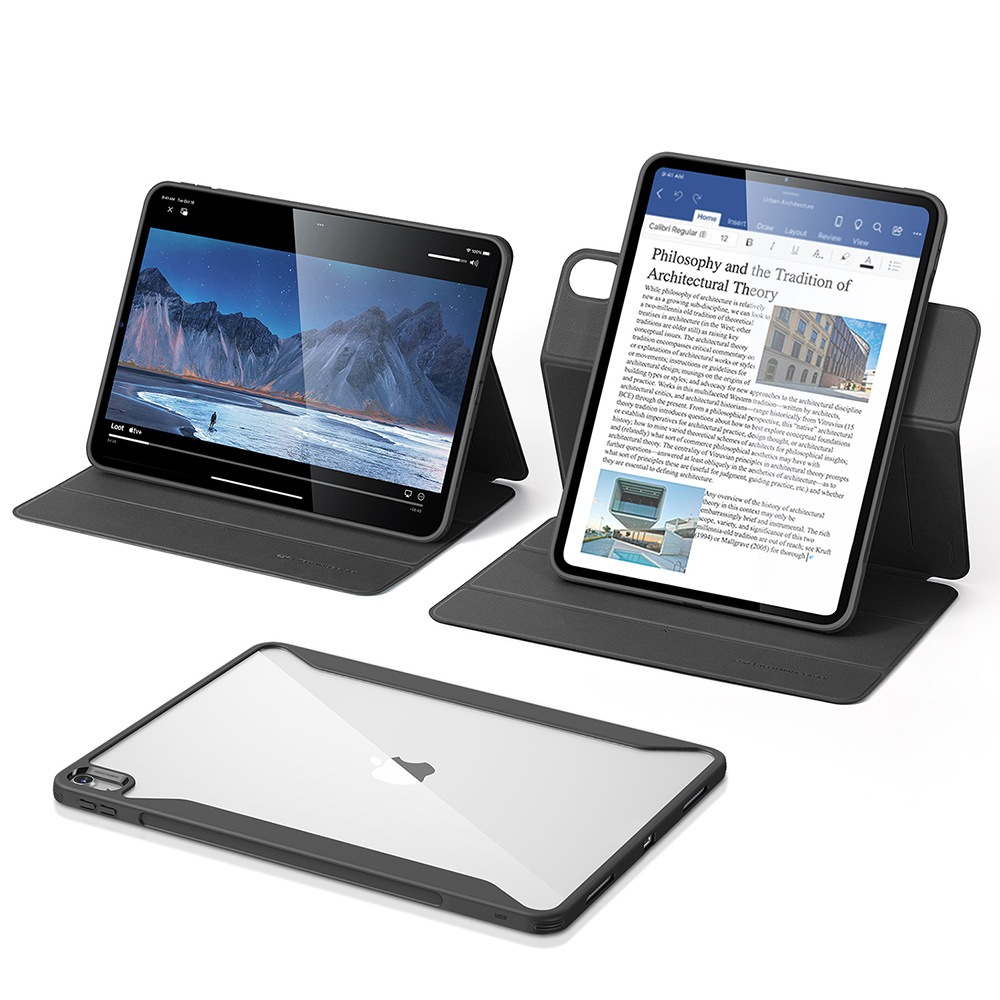 [iPad Air 13インチ (M3/M2) 用] REBOUND 360 ハイブリッド 2WAYカバー ブラック