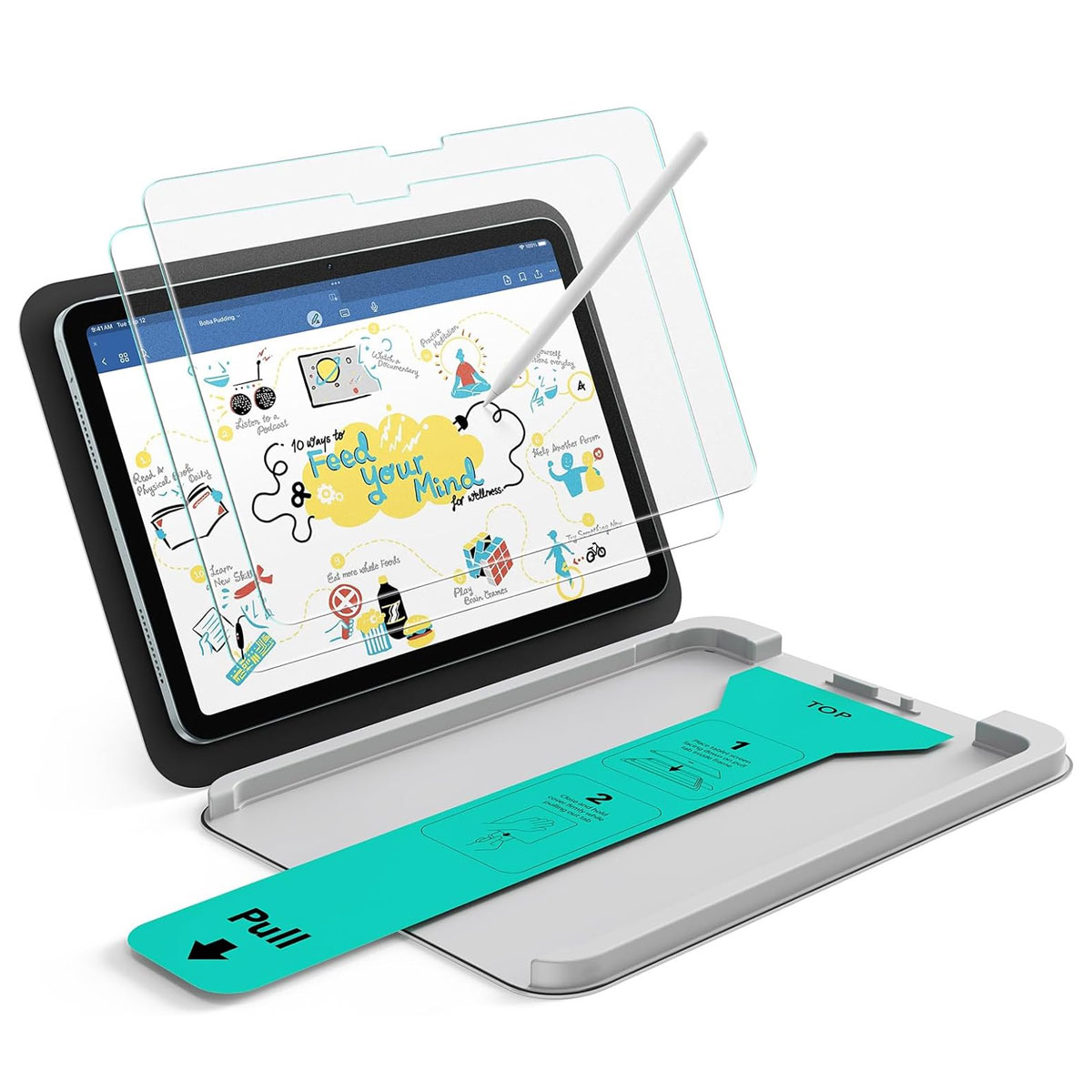 ESR UltraFit ペーパーテクスチャー液晶保護フィルム 2枚入り for iPad