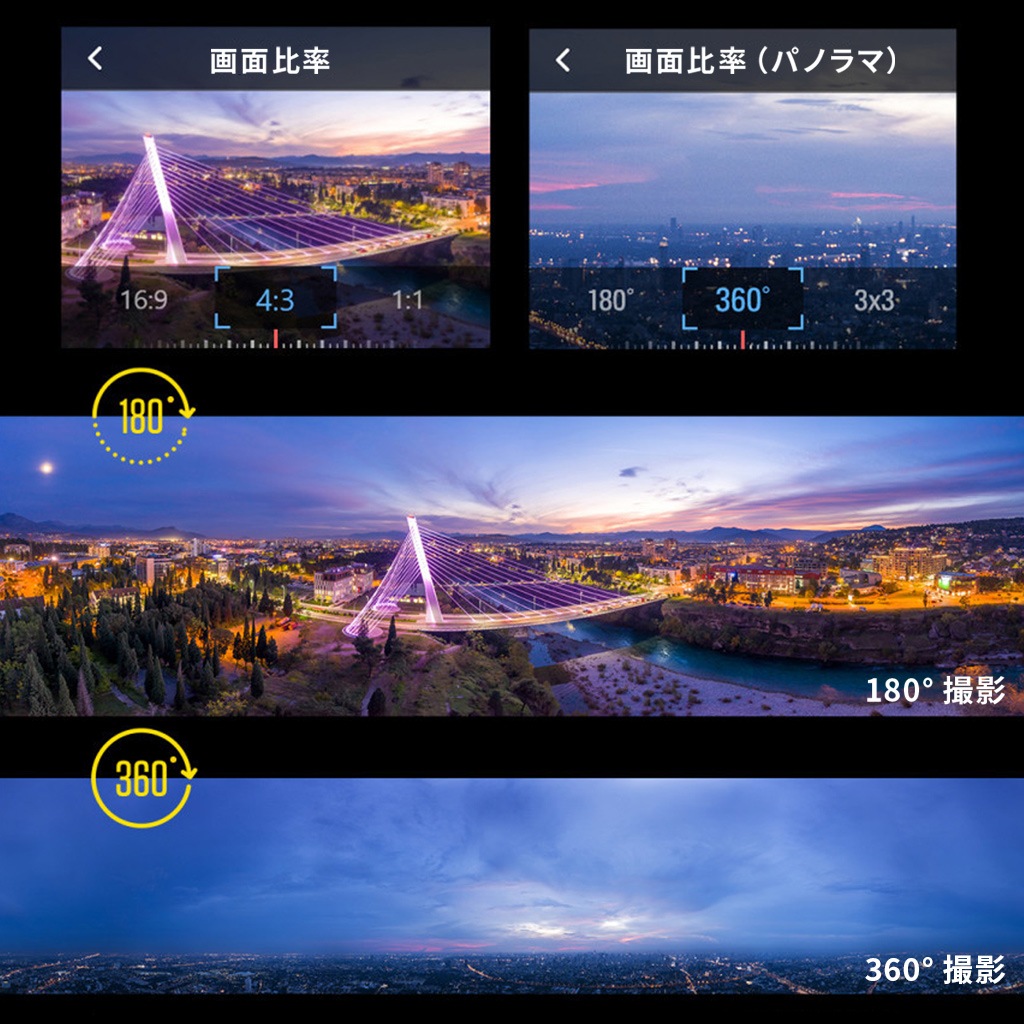 ジンバルカメラ SNAP G [ 2インチ大画面 / 広角撮影133.9度 / 4K / 入れ替えバッテリー / タッチスクリーン ]