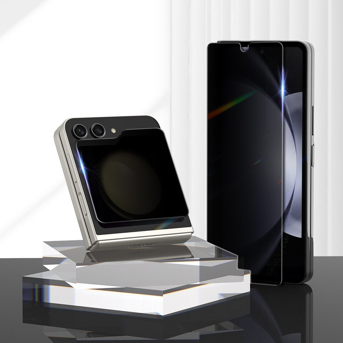 araree CORE のぞき見防止 強化ガラスフィルム （2枚入り） for Galaxy Z Flip5