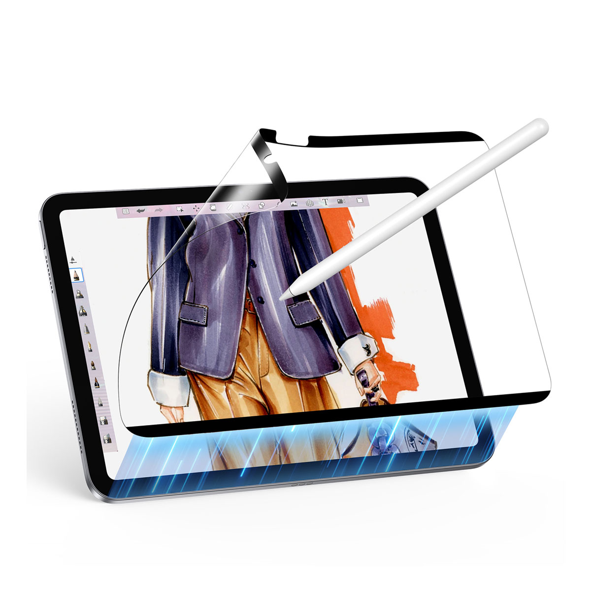 マグネット式ペーパーテクスチャーフィルム for iPad (A16)