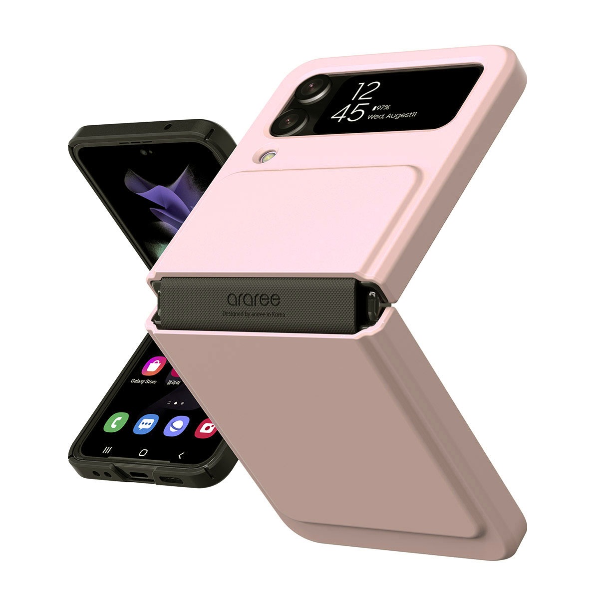 araree Galaxy Z Flip 4 ヒンジまで保護する ケース Aero Flex ストラップホール付き カバー [SAMSUNGの公式認証品]