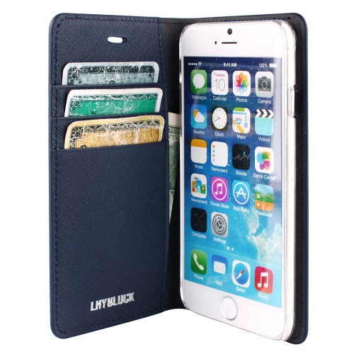 iPhone 14 / 14 Pro / 13 ケース カバー 【手帳型 本革】LAYBLOCK Saffiano Flip Case [for iPhone SE3（第3世代）/SE2（第2世代）/8/7/6s/6]