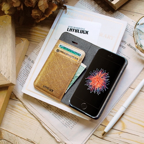 iPhone SE ケース 手帳型 LAYBLOCK Saffiano Flip Case（レイブロック サフィアーノフリップケース）アイフォン se/5s/5用 iPhone SE/5s/5