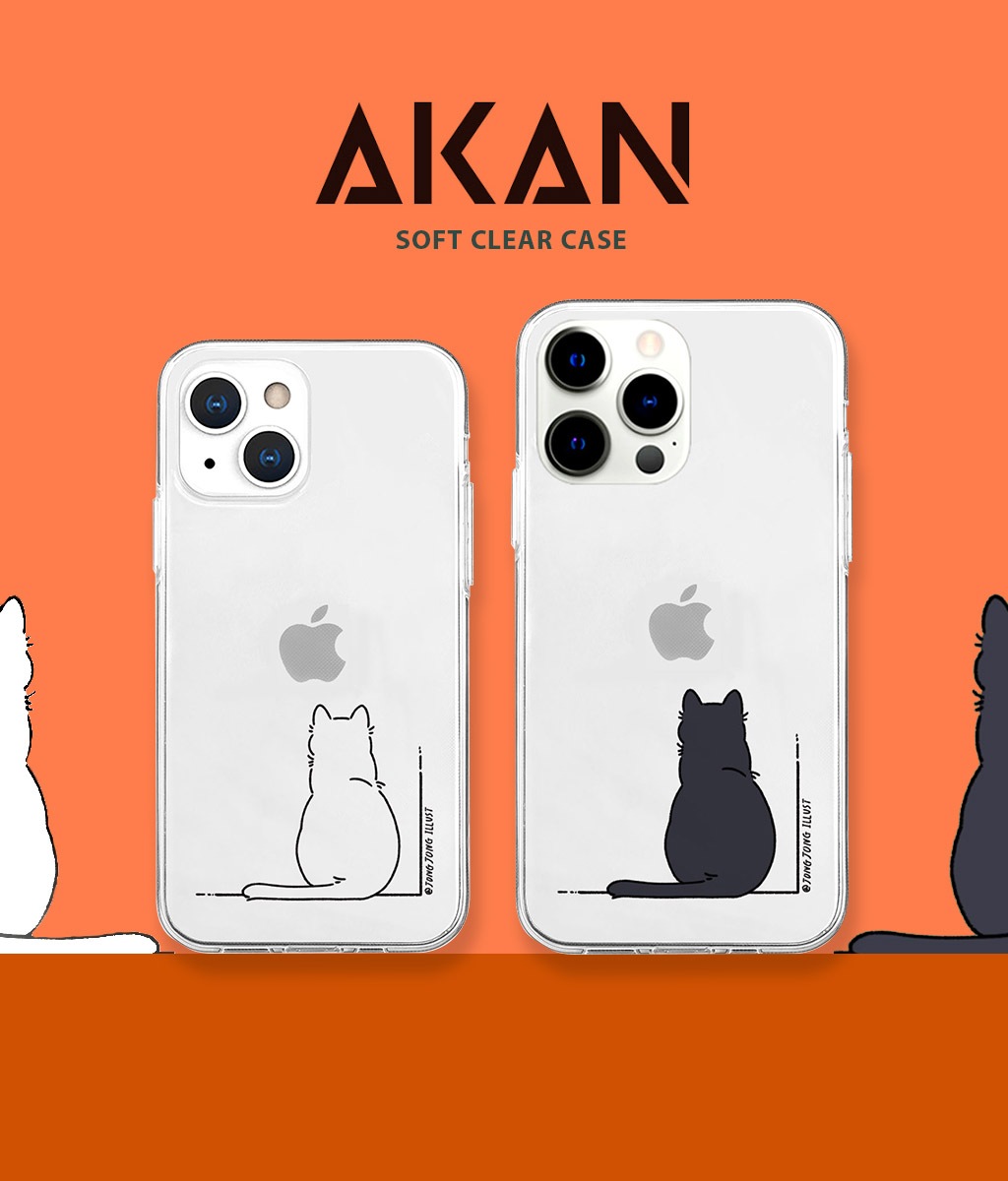 iPhone SE3 ケース ソフト クリア バックカバー Akan NEKO 【 iPhone 13 / 13 Pro / iPhone 13 mini / iPhone SE (第3/2世代)、、iPhone 8 / 7 】