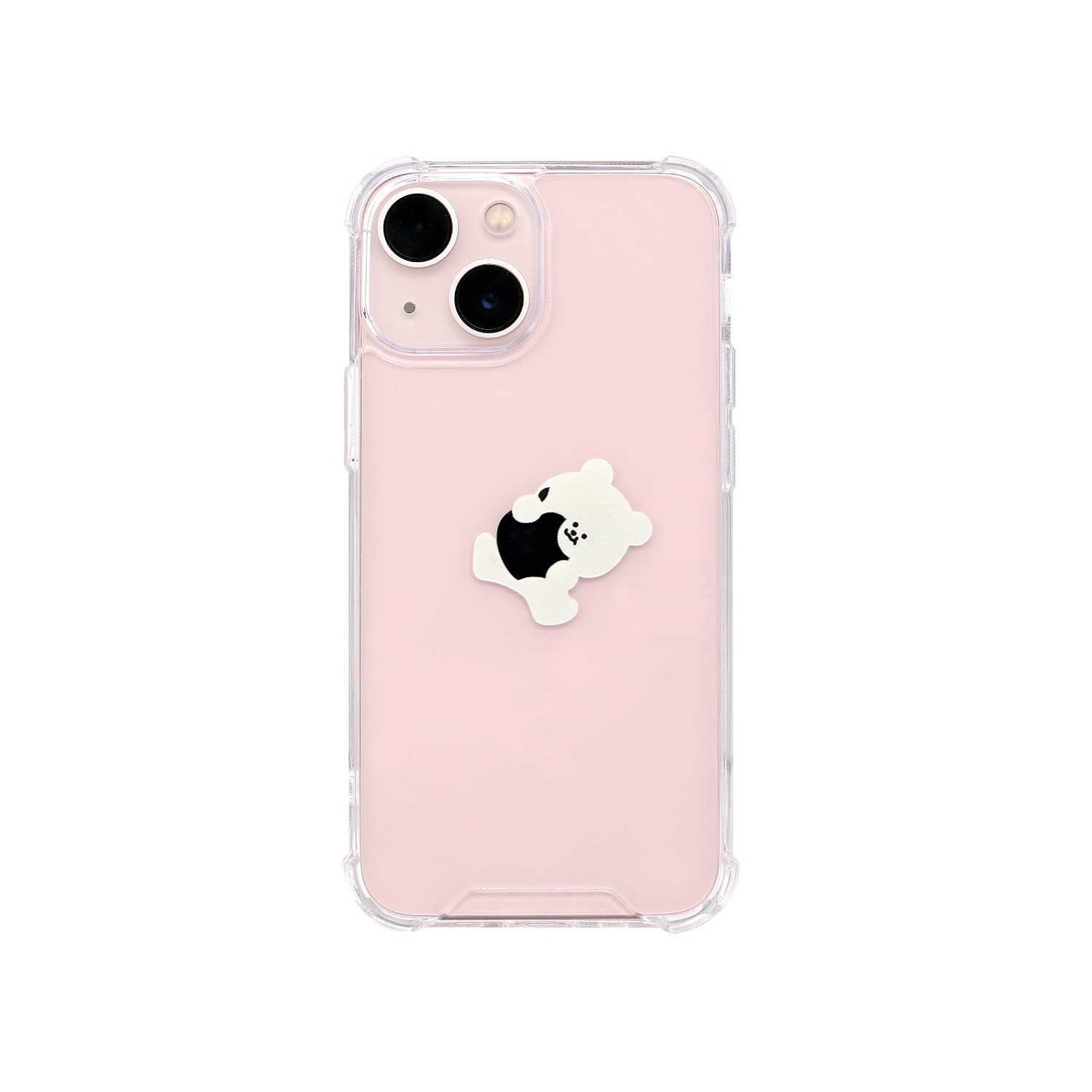 168cm iPhone 13 Pro バックカバー ハイブリッドクリアケース リンゴとくまちゃん [ iPhone 13 / 13 Pro / 13 mini ]