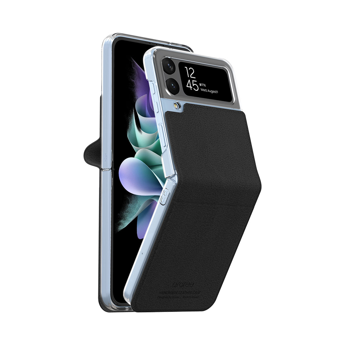 araree Galaxy Z Flip 4 ハンドメイド フェイクレザーケース Mustang Diary カードスロット・ストラップホール付き [SAMSUNGの公式認証品]