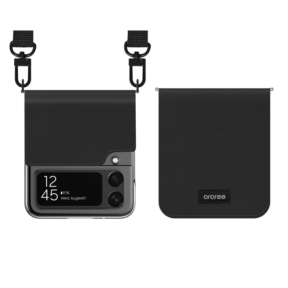 araree Galaxy Z Flip 4 ショルダーストラップ付き キャンバス ケース Canvas Diary スマホショルダー