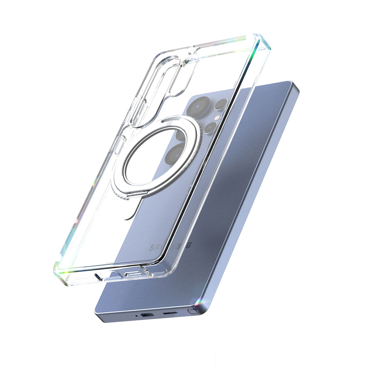 Galaxy S25 Ultra 360°回転 リングスタンド付き MagSafe対応 DUPLE M STAND 米軍MIL規格 カバー