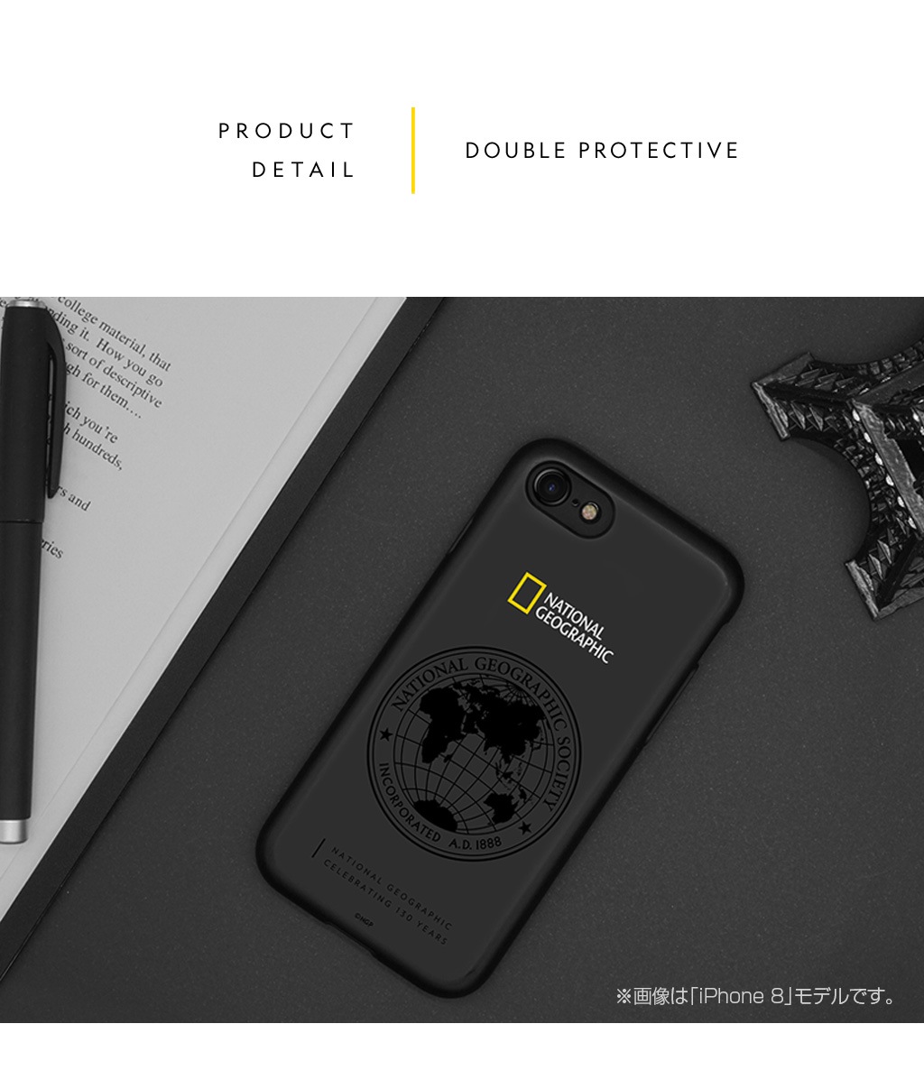iPhone SE (第3世代) ケース カバー National Geographic 130th Anniversary case Double Protective  [iPhone SE3/SE2/XS/X/XR/XS Max/8 Plus/7Plus/8/7]