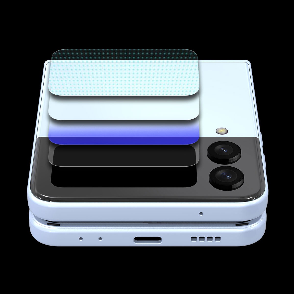 araree Galaxy Z Flip 4 CORE カバーディスプレイ用強化ガラスフィルム クリア [SAMSUNGの公式認証品]