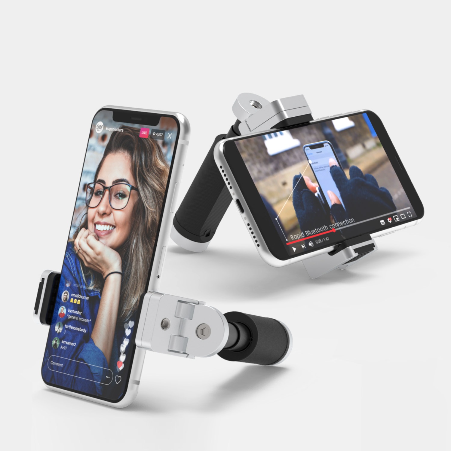 スマートフォン用ハンドグリップ 3通りの使い方 3通りの使い方 スマートフォンハンドグリップ