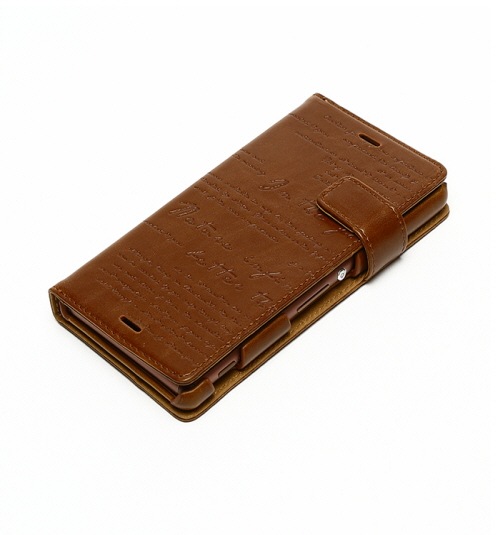 docomo au softbank【Xperia Z3 ケース】ZENUS Lettering Diary （レタリングダイアリー）Brown, Black