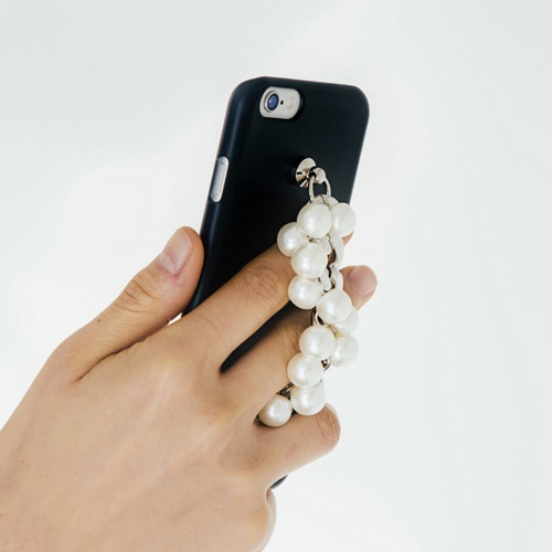iPhone6s/6 ケース パール＆チェーン カバーmidnight moment ｘ abbi （ミッドナイトモーメント アビィ）アイフォン