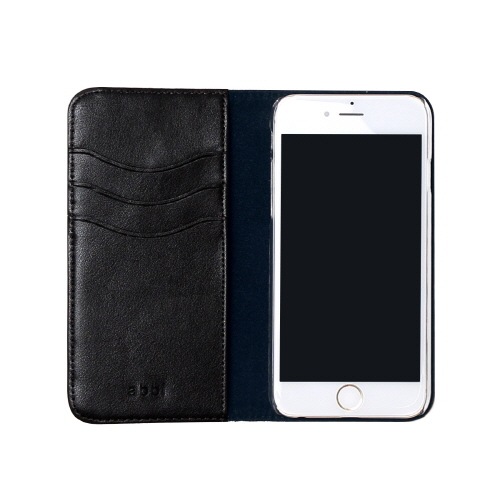 iPhone SE (第3世代) ケース カバー 【手帳型 本革】abbi ブラックフリンジダイアリー [iPhone SE3/SE2/8/7]