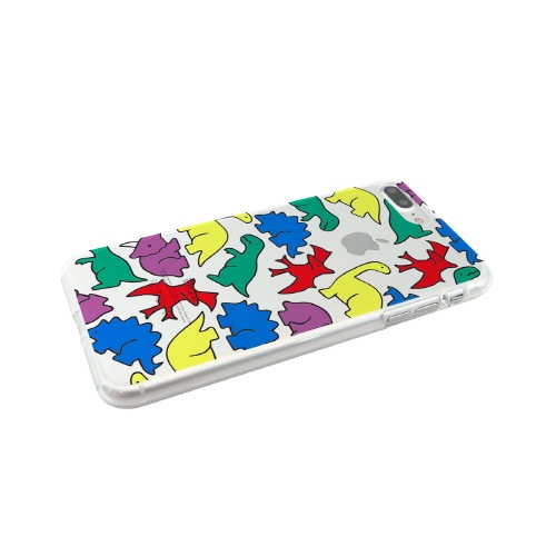 iPhone 8 Plus / 7 Plus ケース Dparks ソフトクリアケース カラフルザウルス （ディーパークス） アイフォン カバー バータイプ