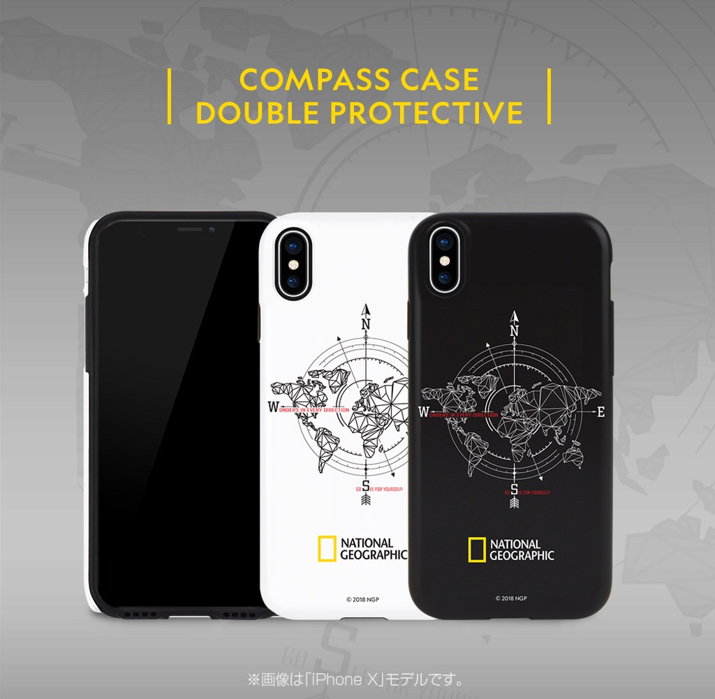 iPhone SE (第3世代) ケース カバー National Geographic Compass Case Double [iPhone SE3/SE2/11 Pro/11/11 Pro Max/XS/X/XR/XS Max/8 Plus/7Plus/8/7]
