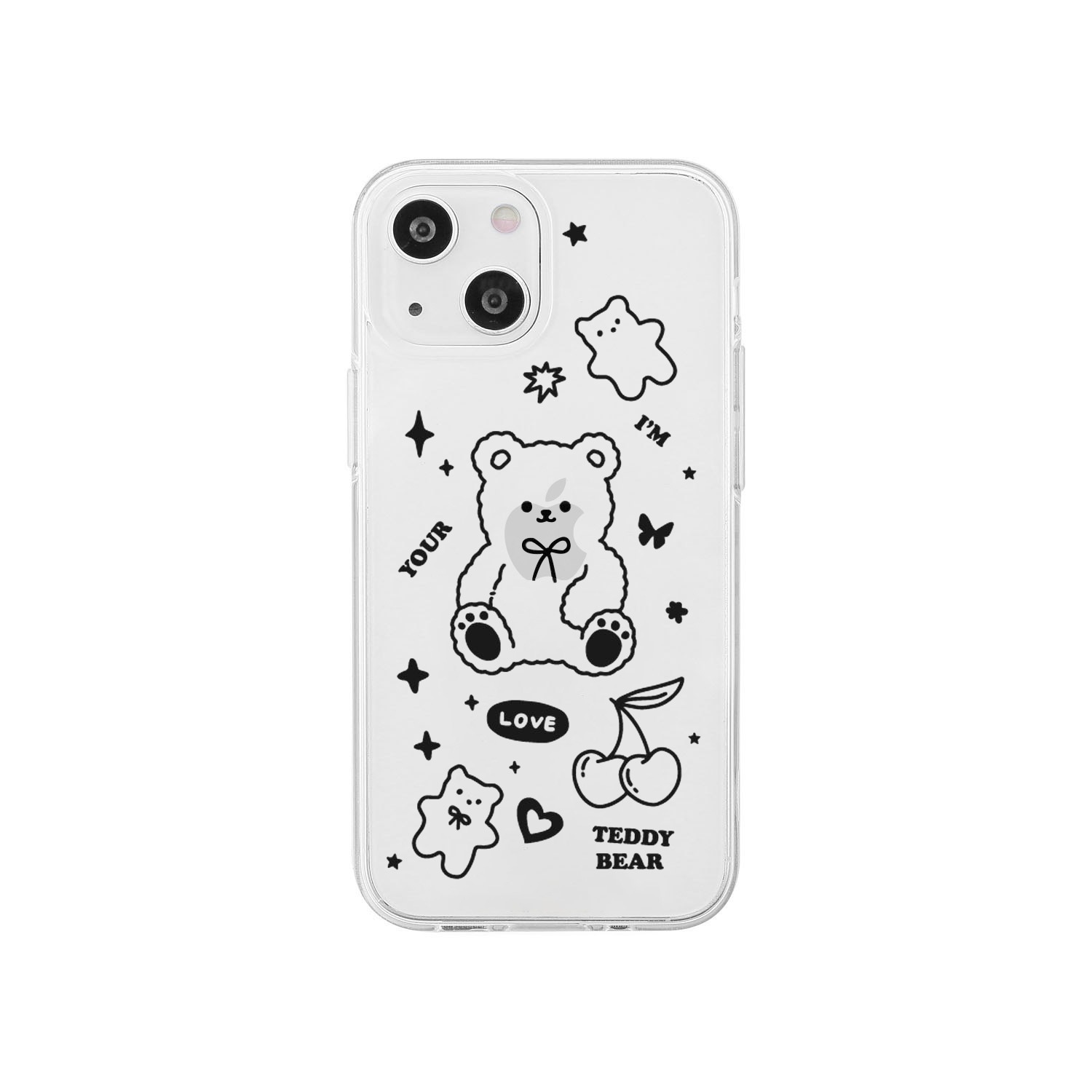 AKAN [ iPhone 15 / 15 Pro 用] ソフト クリアケース ベア Bear Dream 透明 カバー