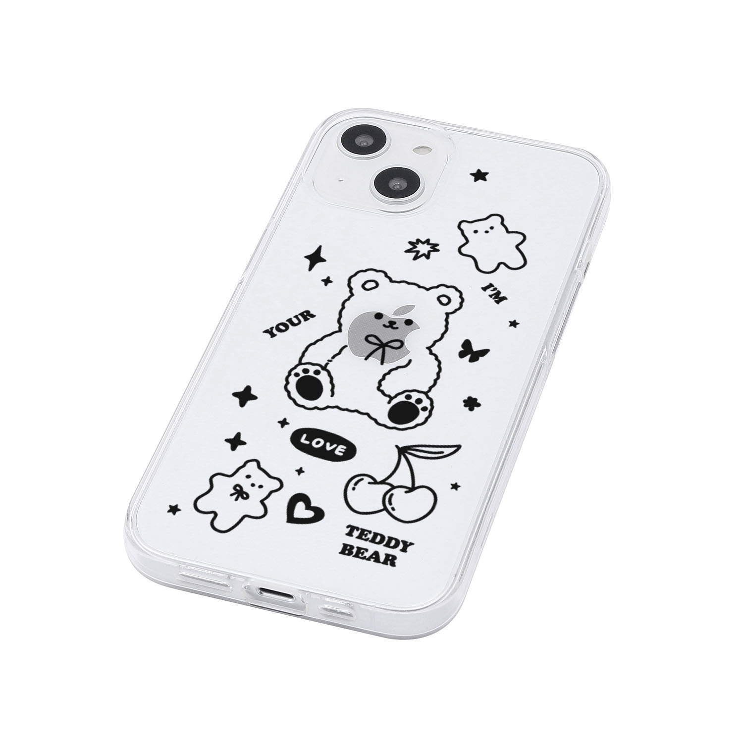 AKAN [ iPhone 15 / 15 Pro 用] ソフト クリアケース ベア Bear Dream 透明 カバー