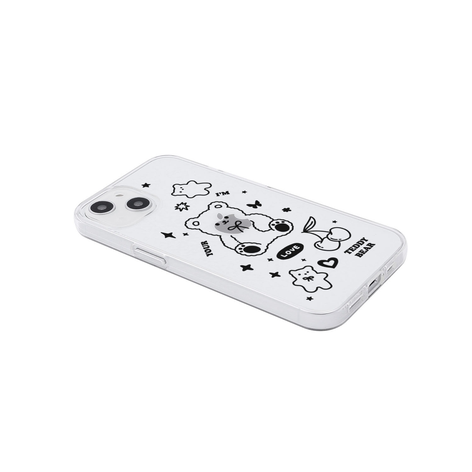 AKAN [ iPhone 15 / 15 Pro 用] ソフト クリアケース ベア Bear Dream 透明 カバー