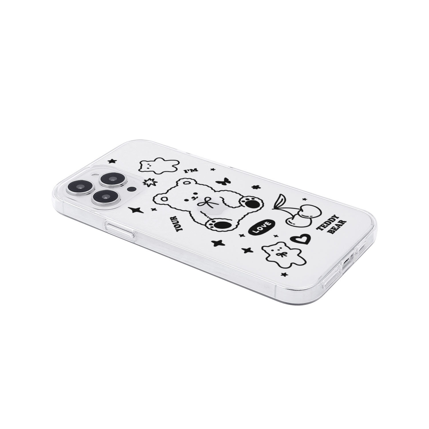 AKAN [ iPhone 15 / 15 Pro 用] ソフト クリアケース ベア Bear Dream 透明 カバー