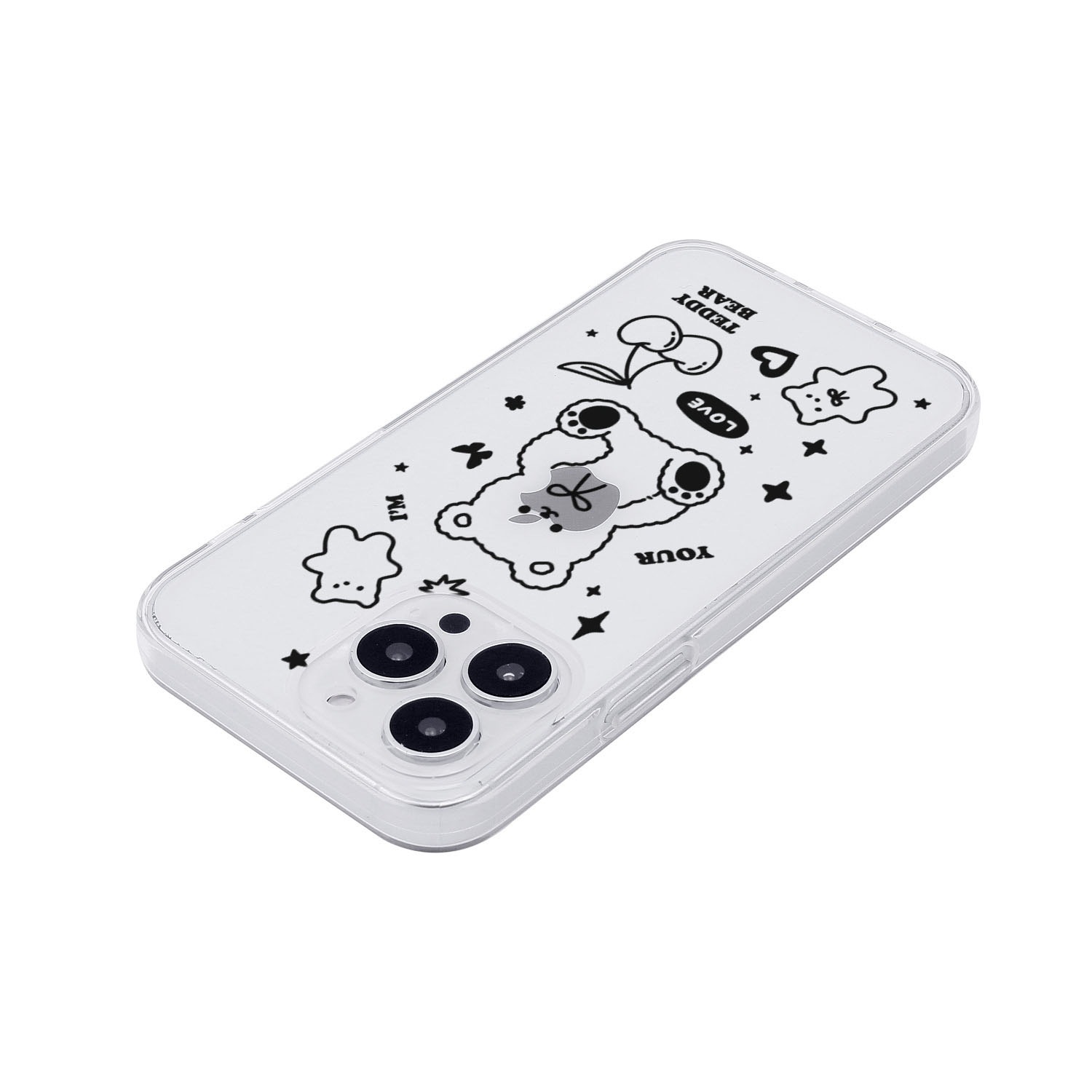 AKAN [ iPhone 15 / 15 Pro 用] ソフト クリアケース ベア Bear Dream 透明 カバー