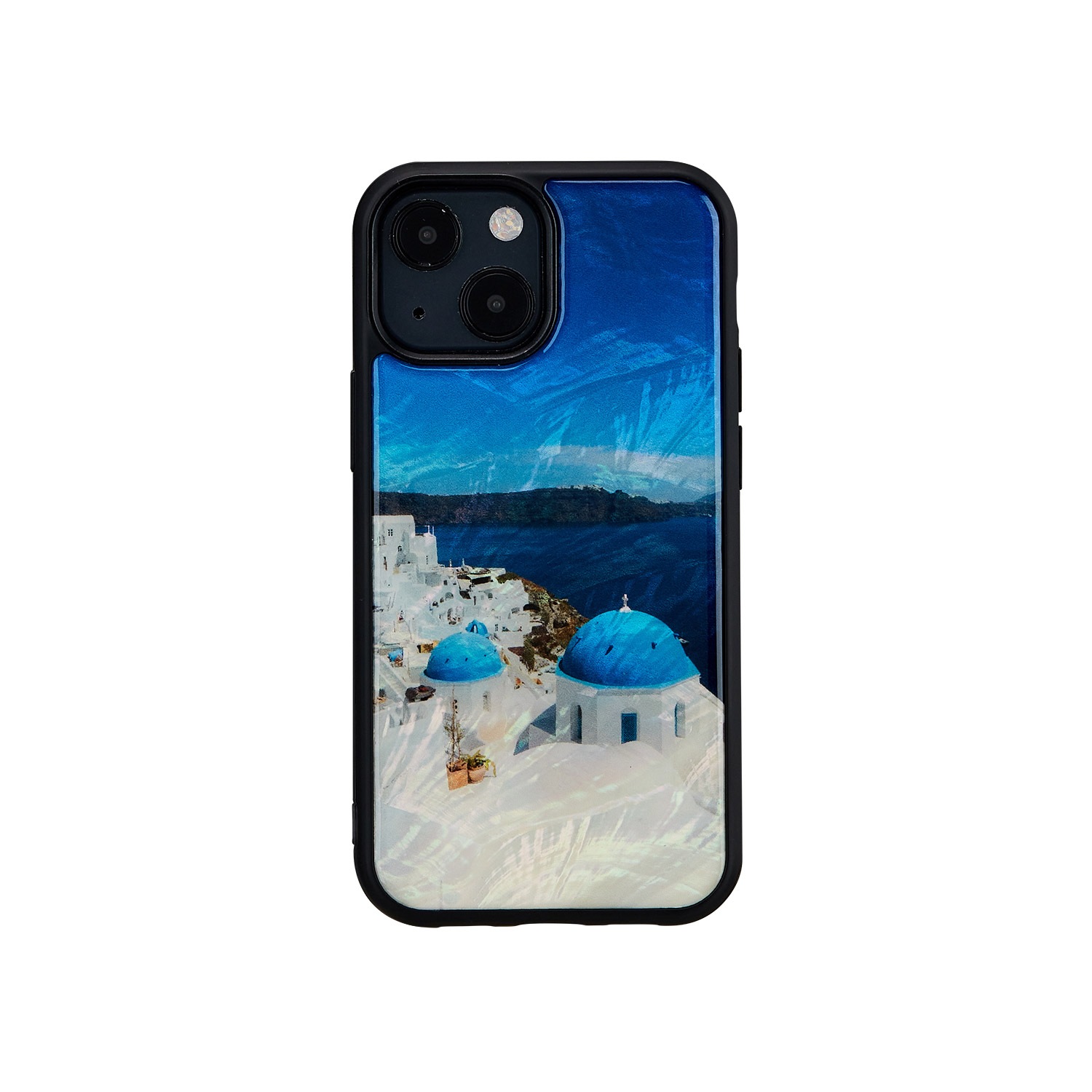 iPhone 13 mini ケース 天然貝 バックカバー ikins 名所シリーズ 背面カバー型 アイフォンケース