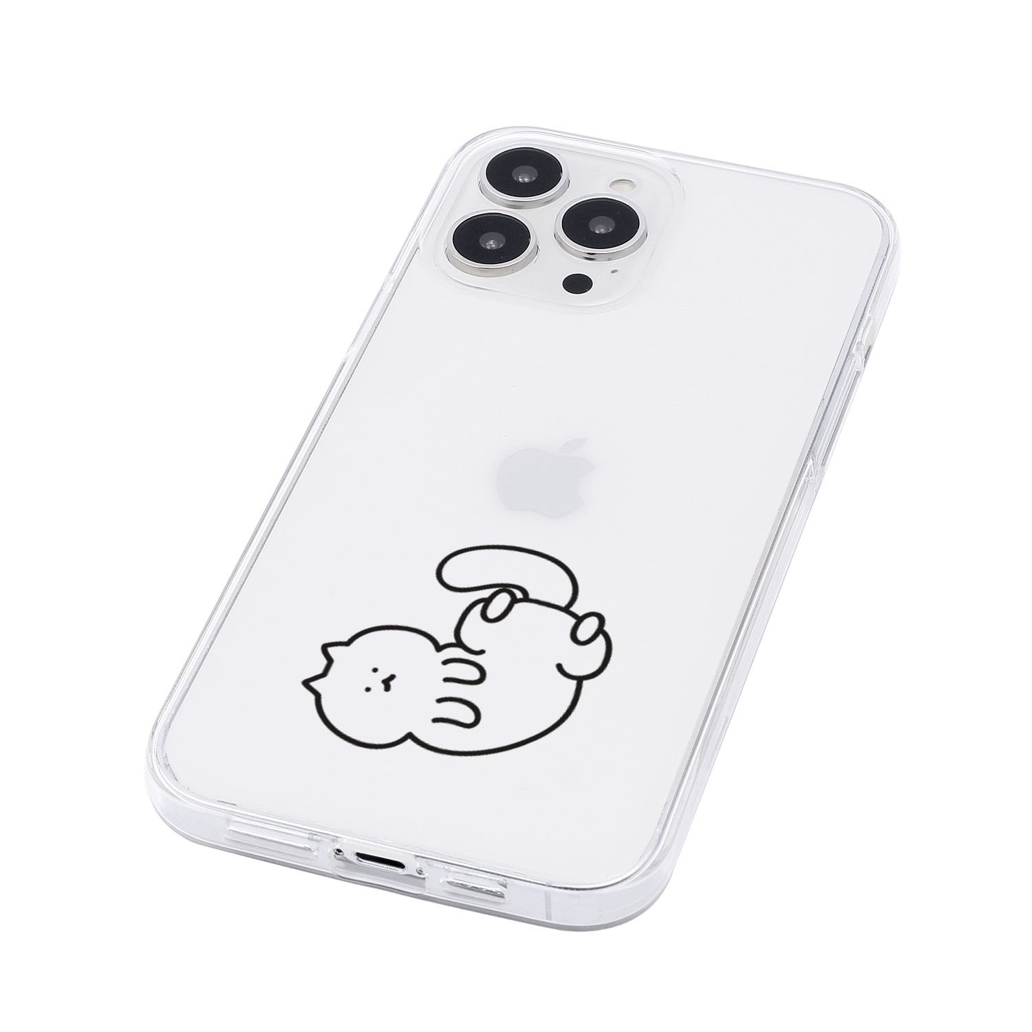 [ iPhone 17 / 17 Pro 用] ソフト クリアケース 猫ちゃんは 透明カバー for iPhone 16 / 16 Pro / 15 / 15 Pro