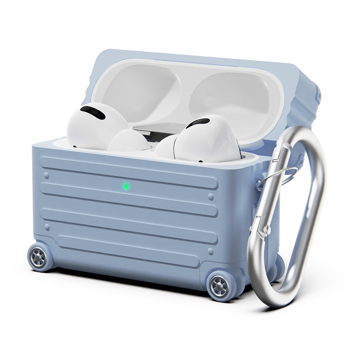 AirPods Pro (第2世代/第1世代）シリコン製キャリーケース [ 耐衝撃性 カラビナ付き スピーカーホール ]
