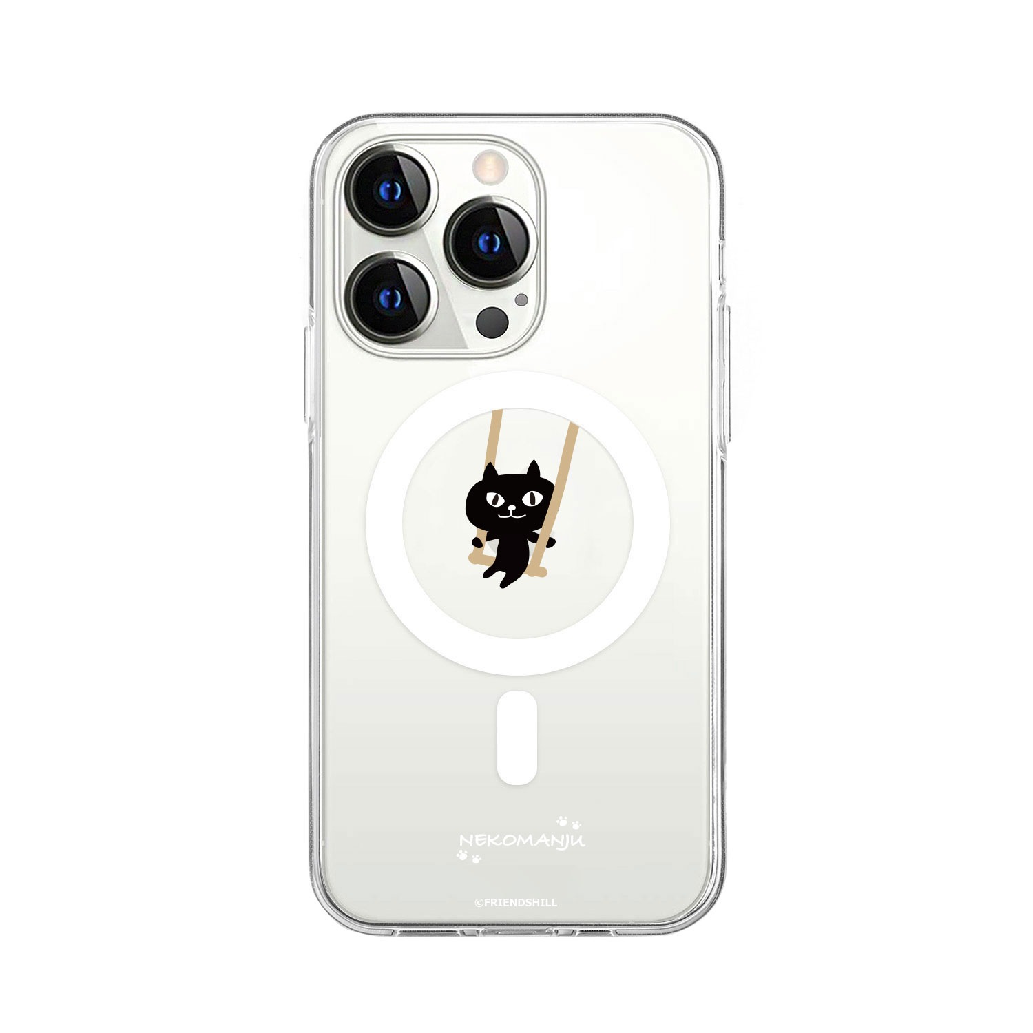 [iPhone15ProMax/15Plus/14ProMax/14Plus用] Magsafe対応 クリアケース ネコマンジュウ カバー 公式ライセンス品