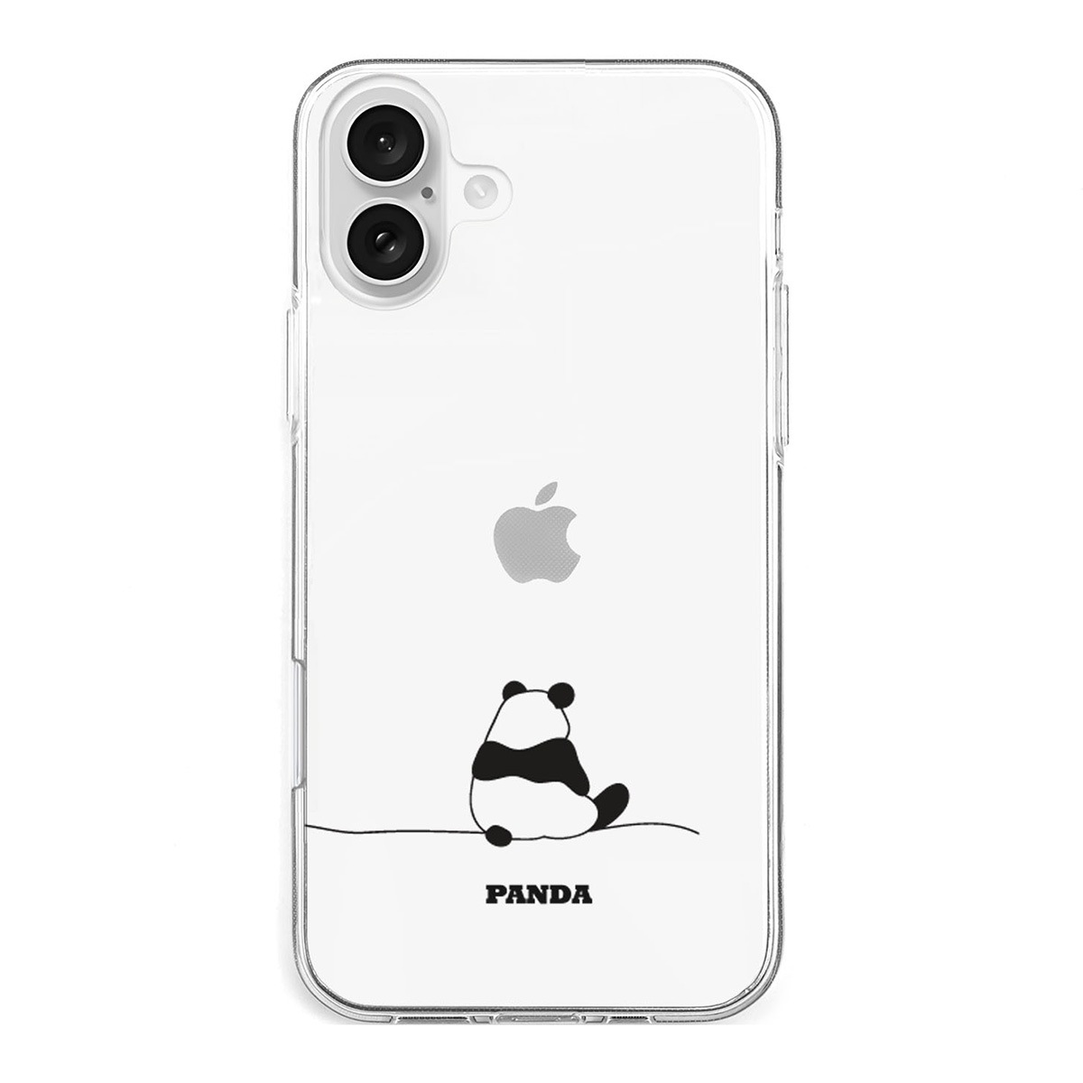 [ iPhone 17 / iPhone Air / 17 Pro / 17 Pro Max 用] ソフト クリアケース パンダ イラスト 透明カバー for iPhone 17 / 16 / 15 シリーズ