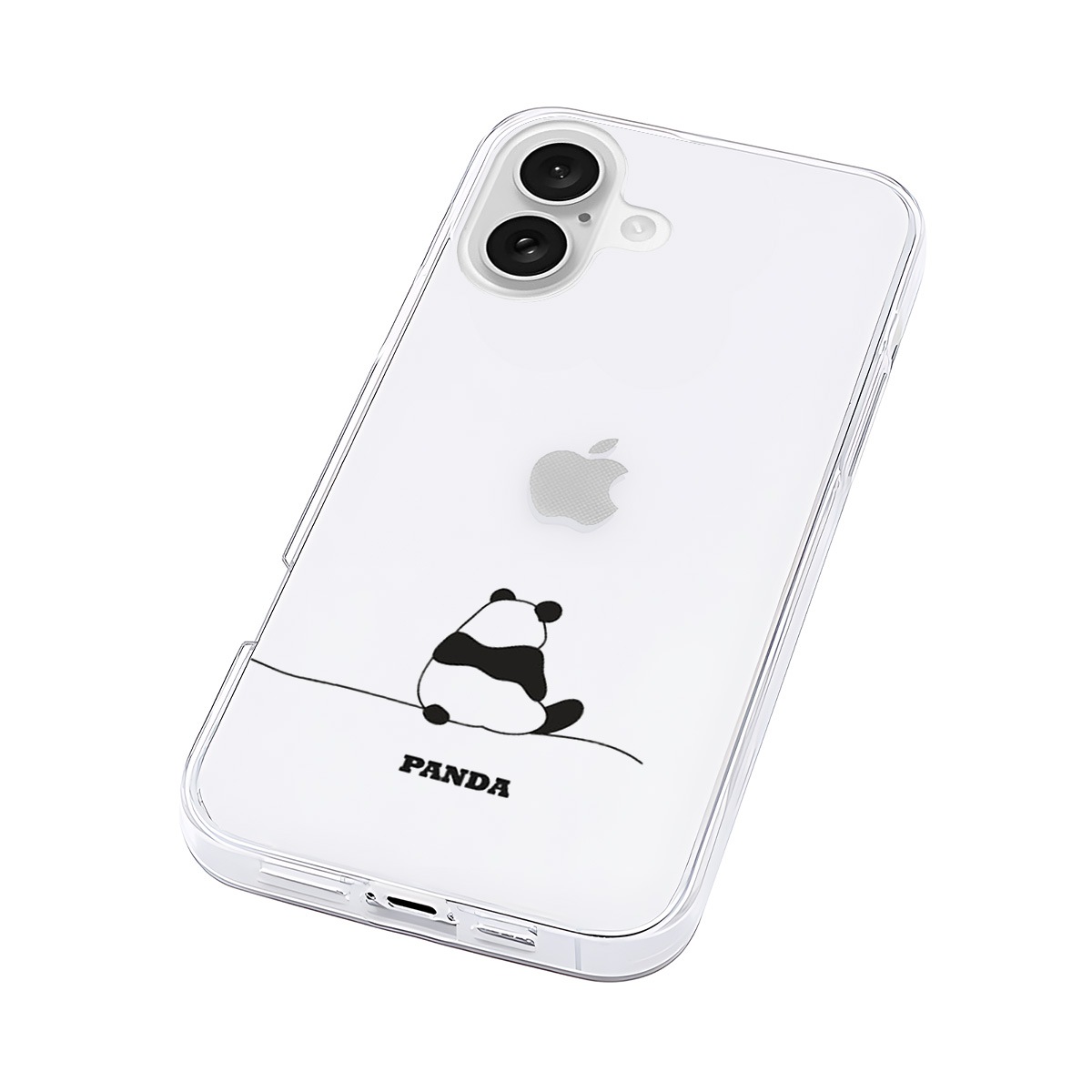 [ iPhone 17 / iPhone Air / 17 Pro / 17 Pro Max 用] ソフト クリアケース パンダ イラスト 透明カバー for iPhone 17 / 16 / 15 シリーズ