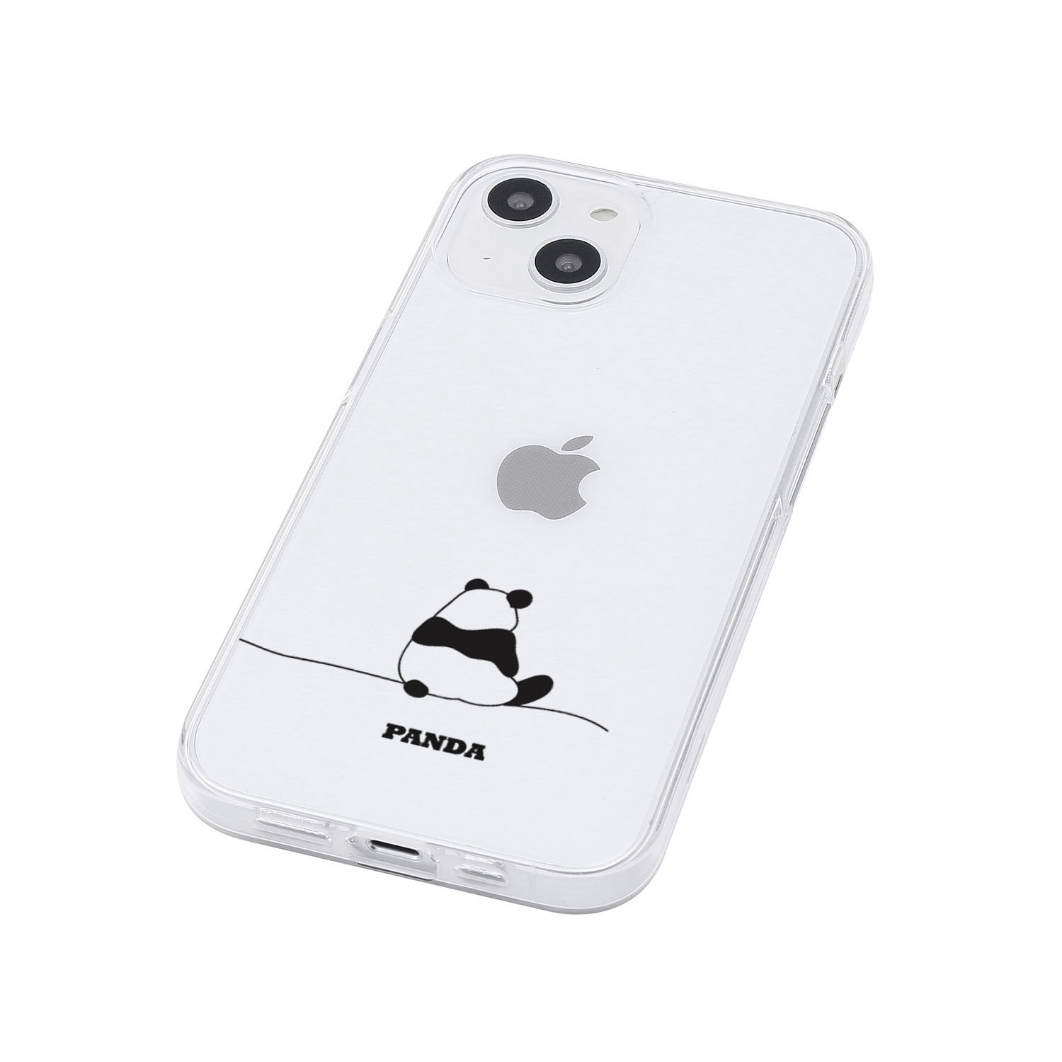 [ iPhone 17 / iPhone Air / 17 Pro / 17 Pro Max 用] ソフト クリアケース パンダ イラスト 透明カバー for iPhone 17 / 16 / 15 シリーズ