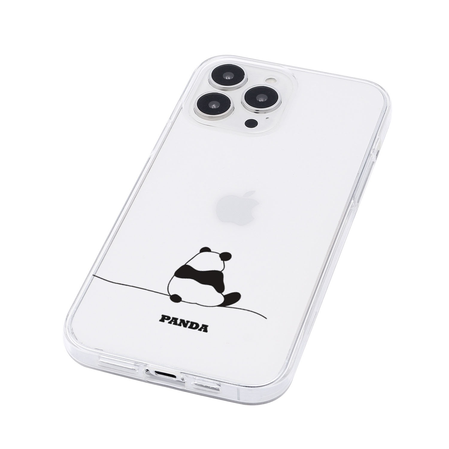 [ iPhone 17 / iPhone Air / 17 Pro / 17 Pro Max 用] ソフト クリアケース パンダ イラスト 透明カバー for iPhone 17 / 16 / 15 シリーズ