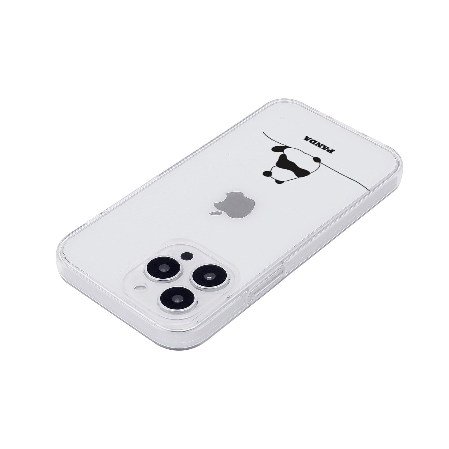 [ iPhone 17 / iPhone Air / 17 Pro / 17 Pro Max 用] ソフト クリアケース パンダ イラスト 透明カバー for iPhone 17 / 16 / 15 シリーズ