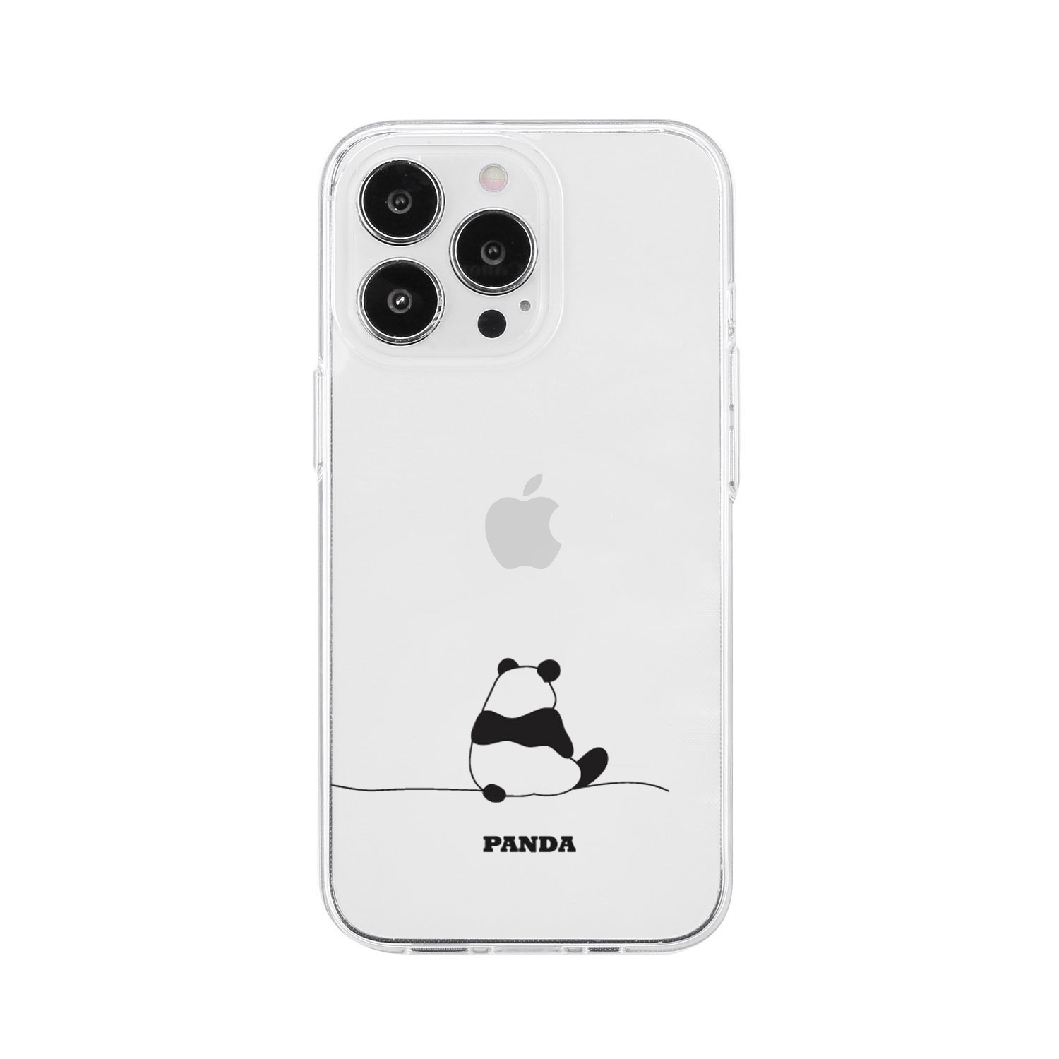 [ iPhone 17 / iPhone Air / 17 Pro / 17 Pro Max 用] ソフト クリアケース パンダ イラスト 透明カバー for iPhone 17 / 16 / 15 シリーズ