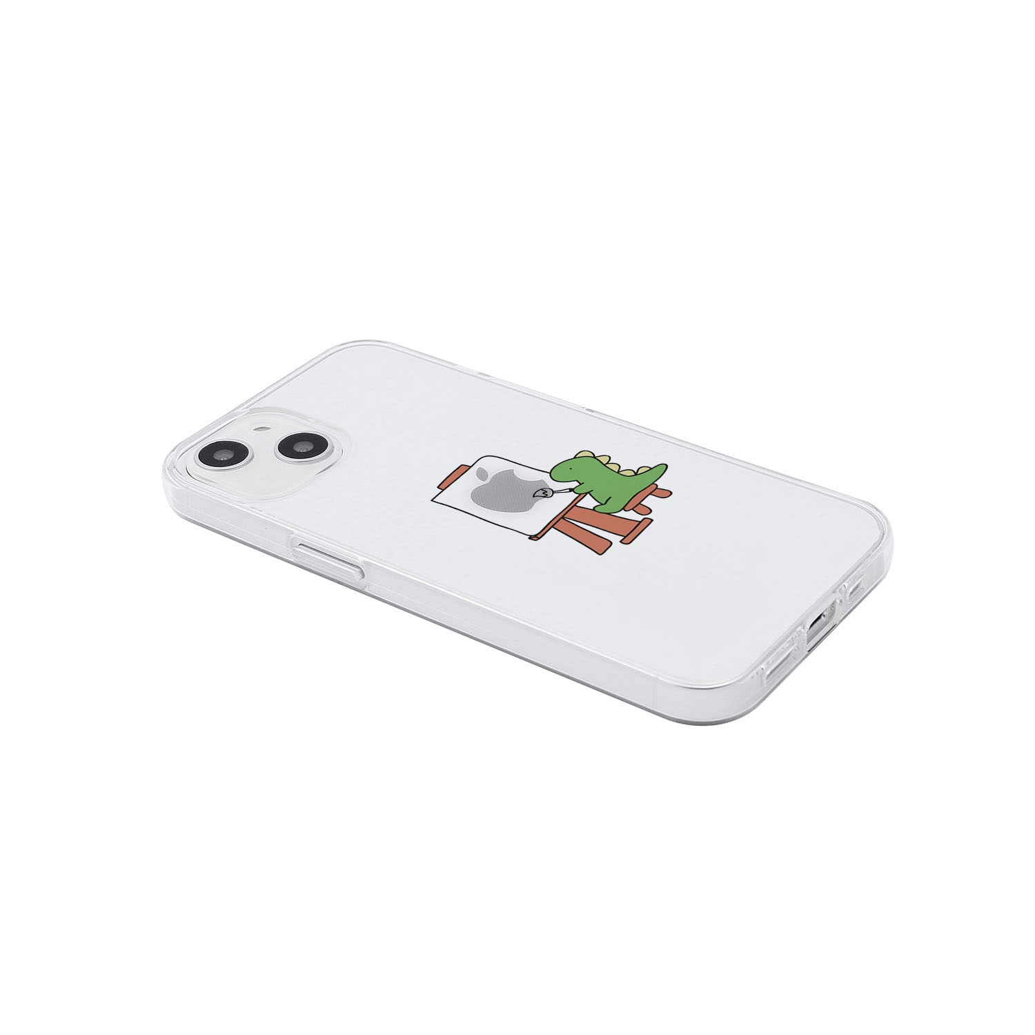 AKAN [ iPhone 15 / 15 Pro 用] ソフト クリアケース おしごとザウルス 画家 透明 カバー