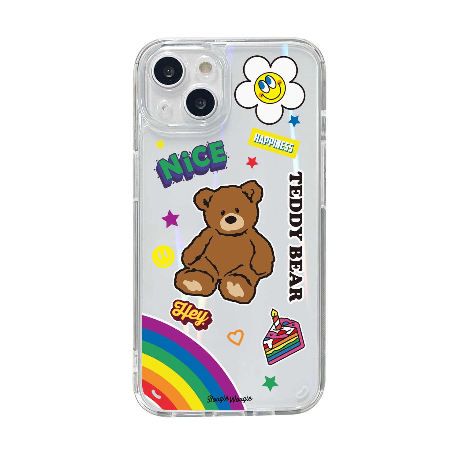 BOOGIE WOOGI [ iPhone 14 / 14 Pro ] オーロラケース Teddy Bear（テディベア） ホログラム