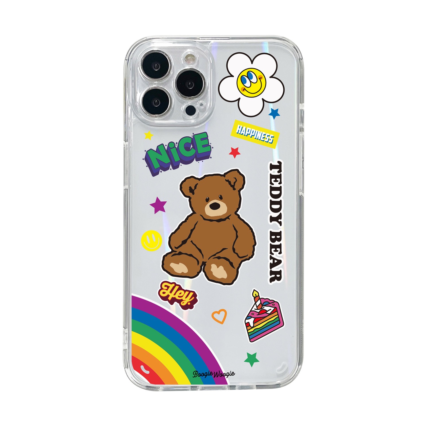 BOOGIE WOOGI [ iPhone 14 / 14 Pro ] オーロラケース Teddy Bear（テディベア） ホログラム
