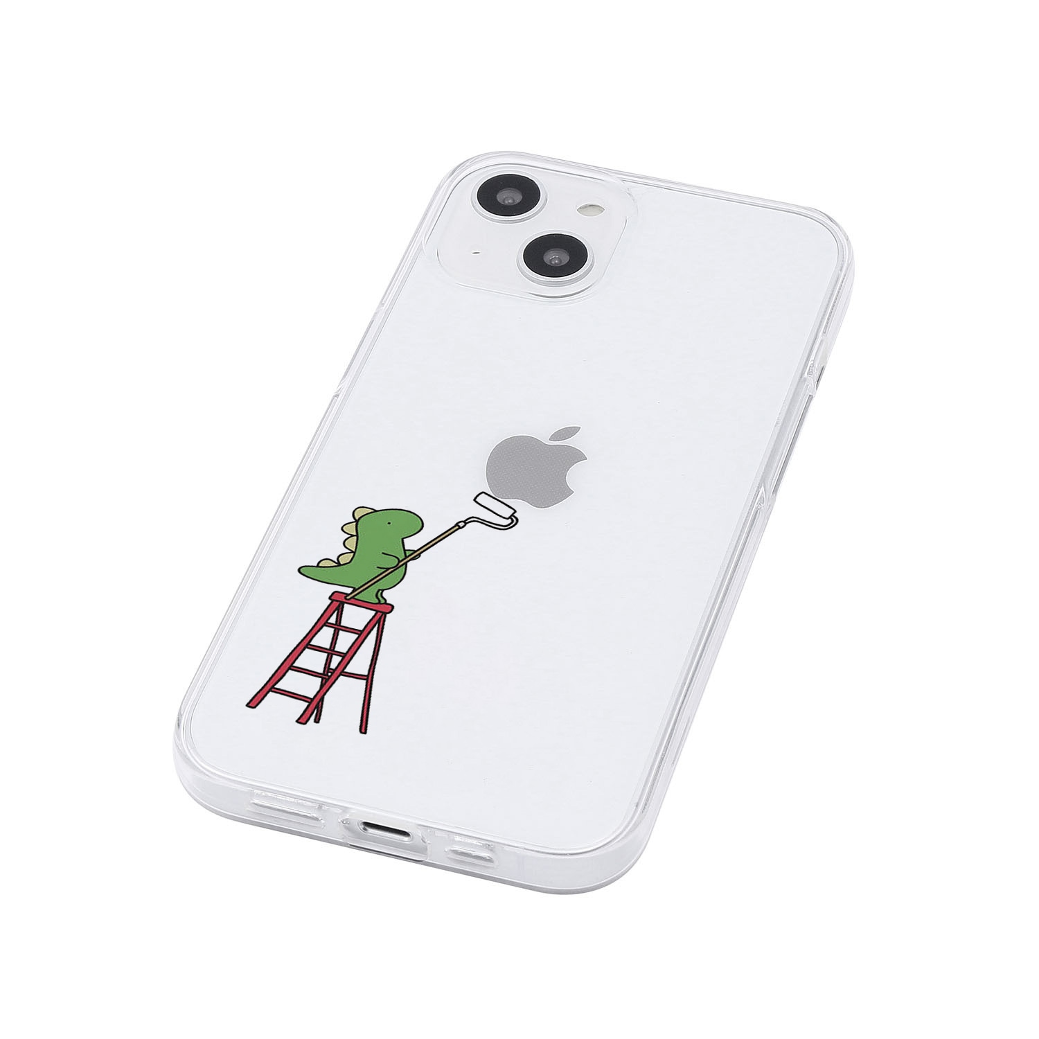 AKAN [ iPhone 15 / 15 Pro 用] ソフト クリアケース ペインティング 透明 カバー