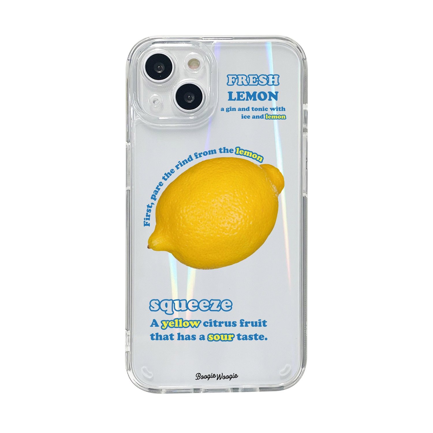 BOOGIE WOOGI [ iPhone 14 / 14 Pro ] オーロラケース Lemon（レモン） ホログラム