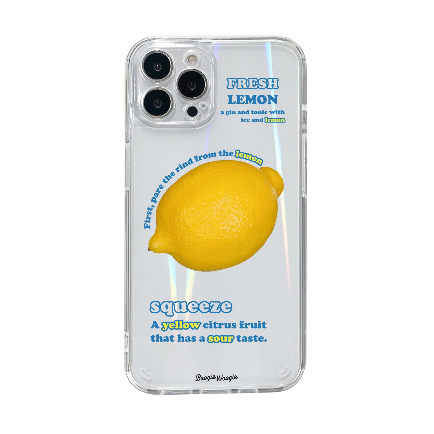 BOOGIE WOOGI [ iPhone 14 / 14 Pro ] オーロラケース Lemon（レモン） ホログラム