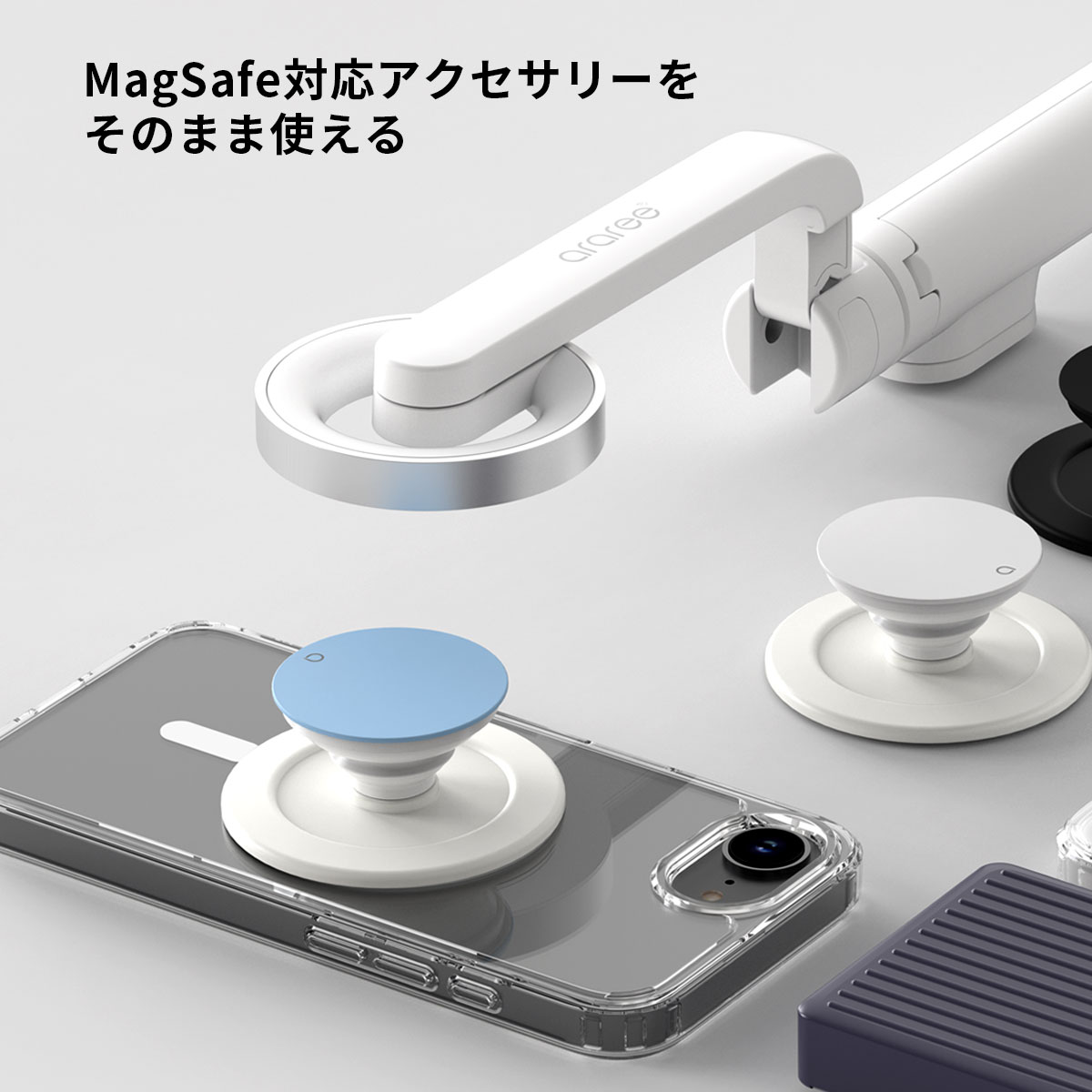 [iPhone 16e 用] MagSafe対応 Duple M クリアケース 透明