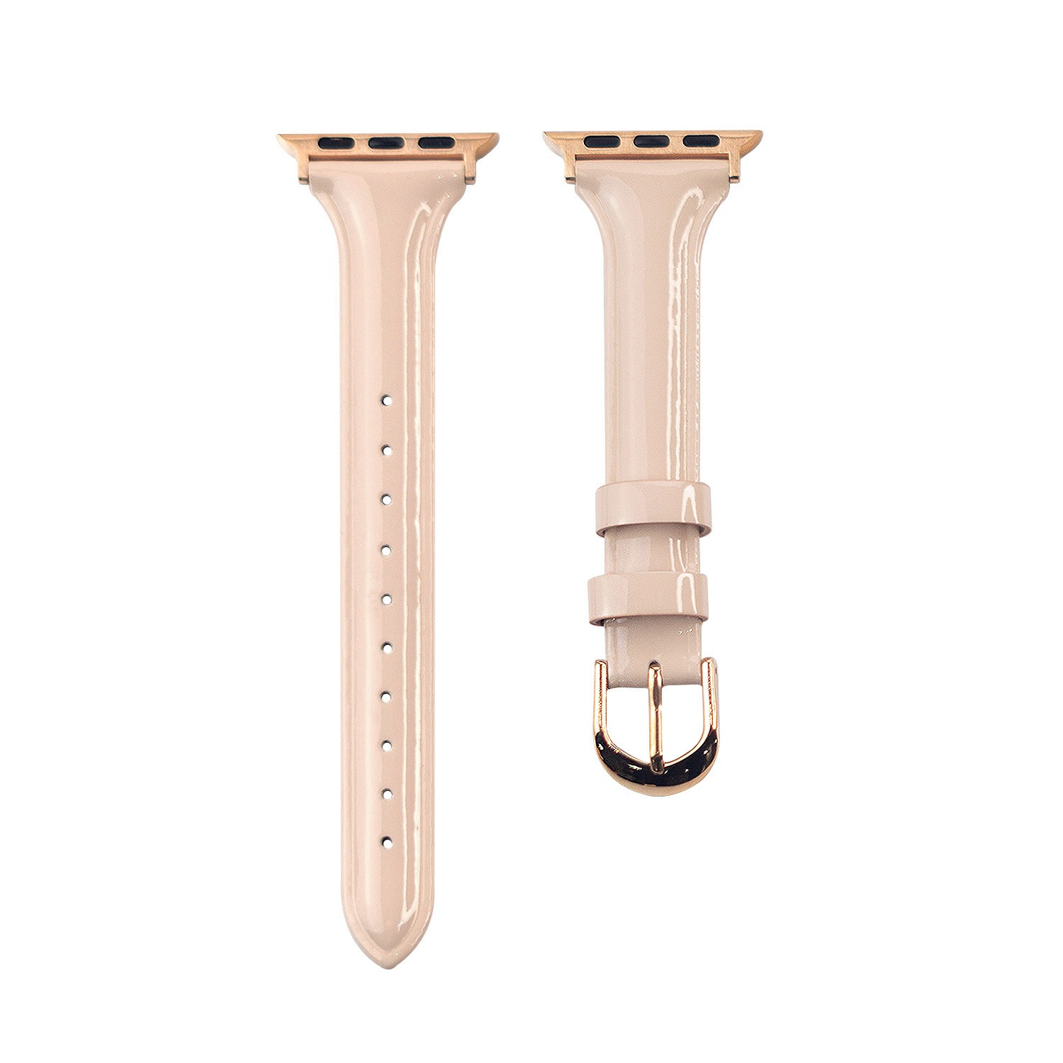 アップルウォッチ Slim Line 本革 エナメルバンド 交換バンド for Apple Watch 49mm, 46/45/44/42/41/40/38mm (Ultra2/1,Series10-1,SE)