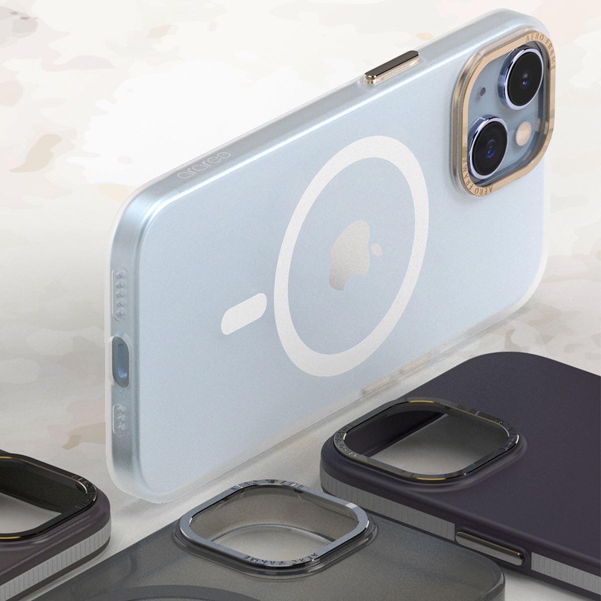 araree [ iPhone 15 / 15 Pro / 15 Pro Max / 15 Plus 用] AERO FRAME MagSafe対応 ケース スマホケース カバー
