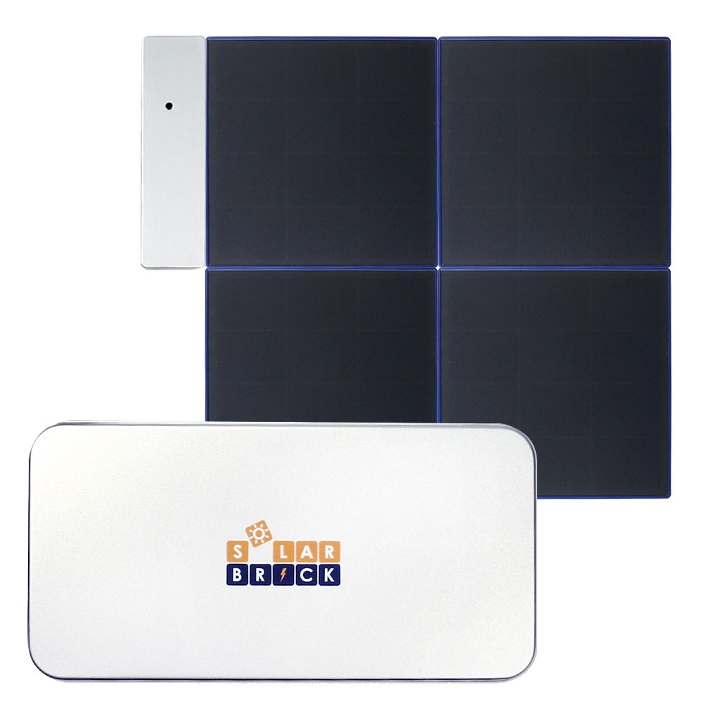 【防災・アウトドア】超軽量・超薄型ソーラー充電器 ソーラーブリック 4枚セット 電源なしでスマホやバッテリー充電